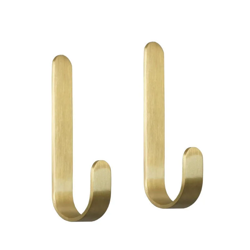 2pcs/lot Brass Hook Bag Dress Hanger Wall Hooks Towel Robe Cloth Cap Holder Home Storage Hangers