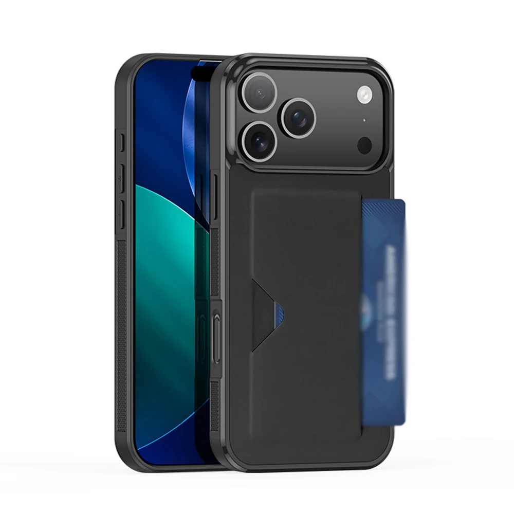 For iPhone 17 Air/17 Pro Max Wallet Case Slim Protective Credit Card Holder Drop Tested Hidden Credit Card Slot Cover