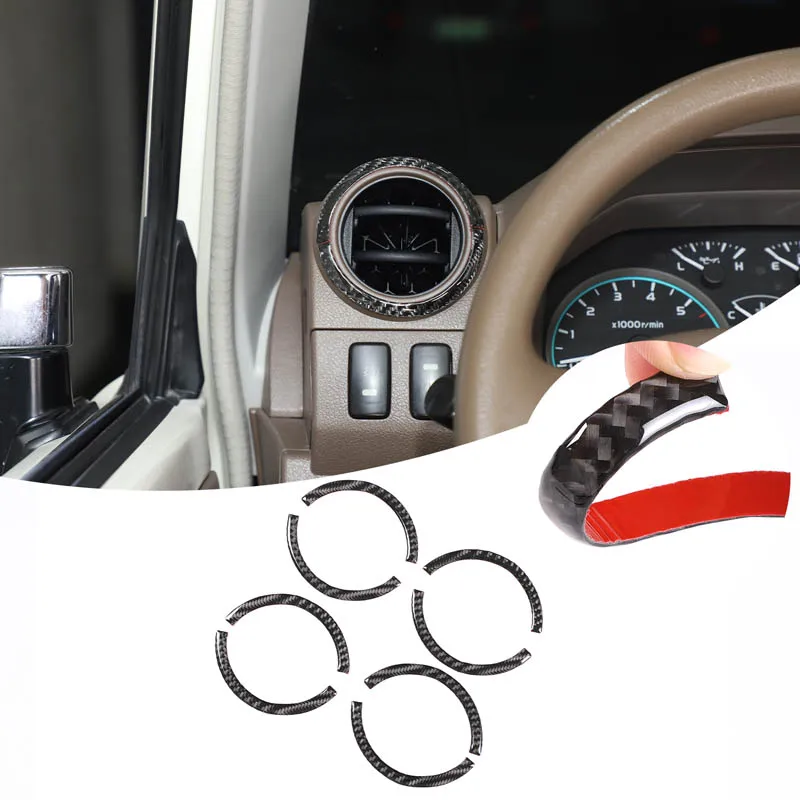 Dashboard Air Outlet Decor Cover Soft Real Carbon Fiber Interior Car Accessories For Toyota Land Cruiser LC76 2007-2026