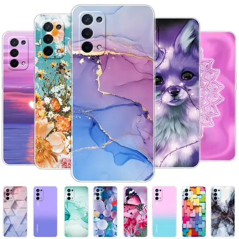 OPPO A74 5G 케이스 OPPO A74 커버 걸스 OPPOA74 A 74 케이스 Coque 용 투명 소프트 실리콘 Fundas 전화 케이스