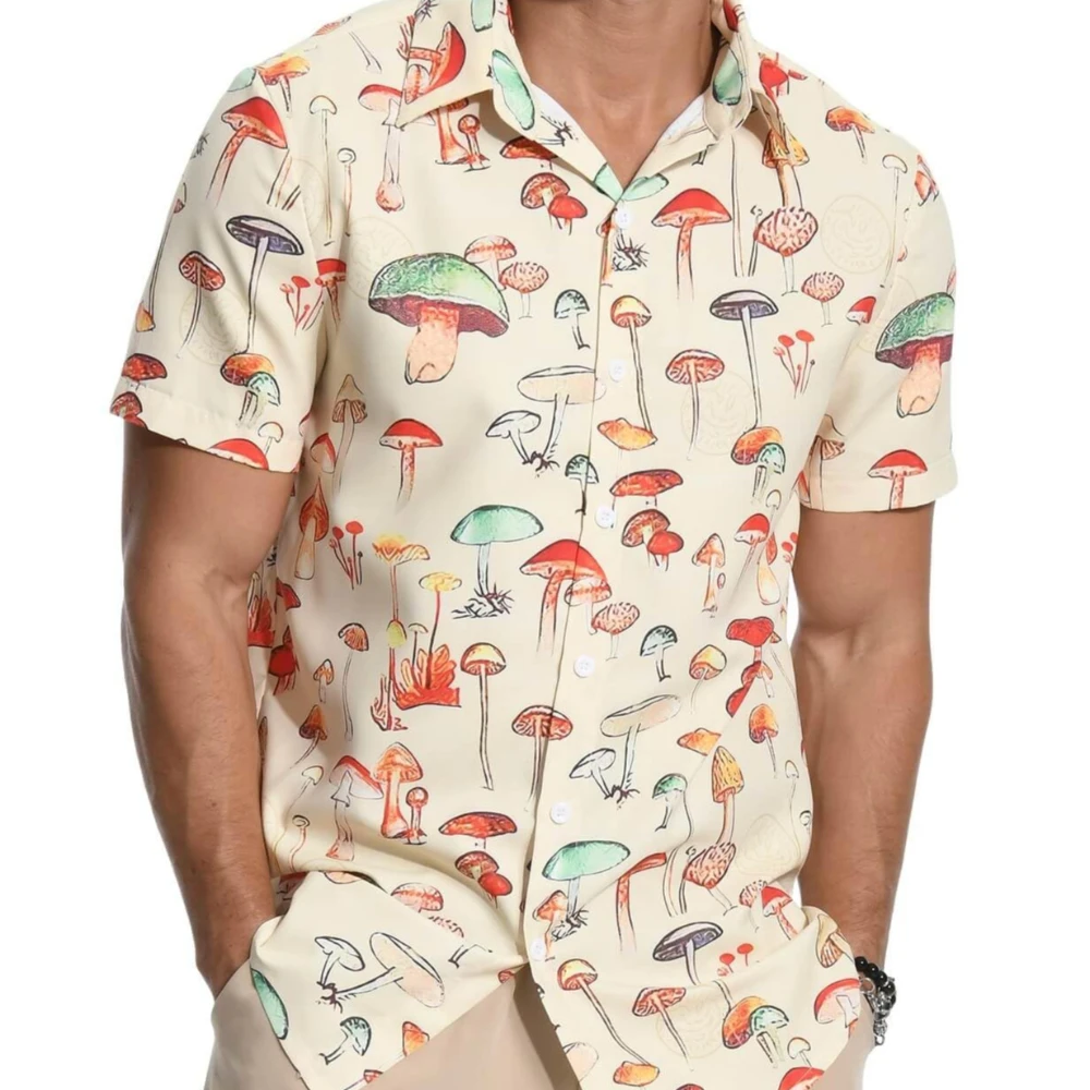 2024 Beach Hawaiian Casual Men's Shirt Outdoor Street Casual Daily Turndown Short Sleeve Fashion Buttoned Shirt For Boys