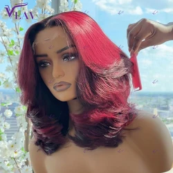 99J Burgundy Color Glueless Wigs Human Hair 360 HD Transparent Lace Preplucked For Women Body Wave 13×4/13×6 HD Lace Frontal Wig