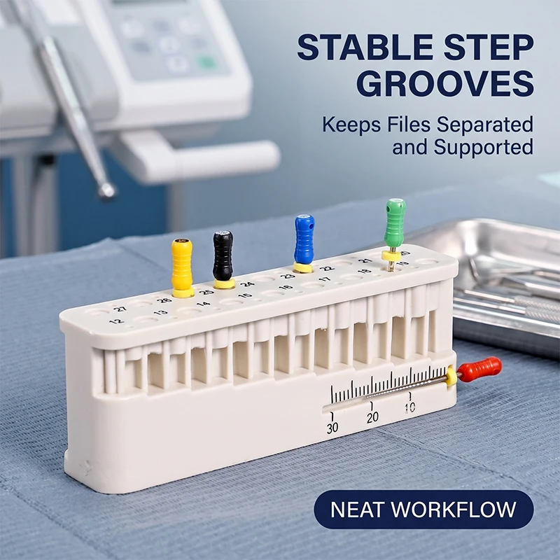 1pc Dental Endo Measuring Ruler Autoclavable Plastic Endodontic Block Files Dentist Instrument