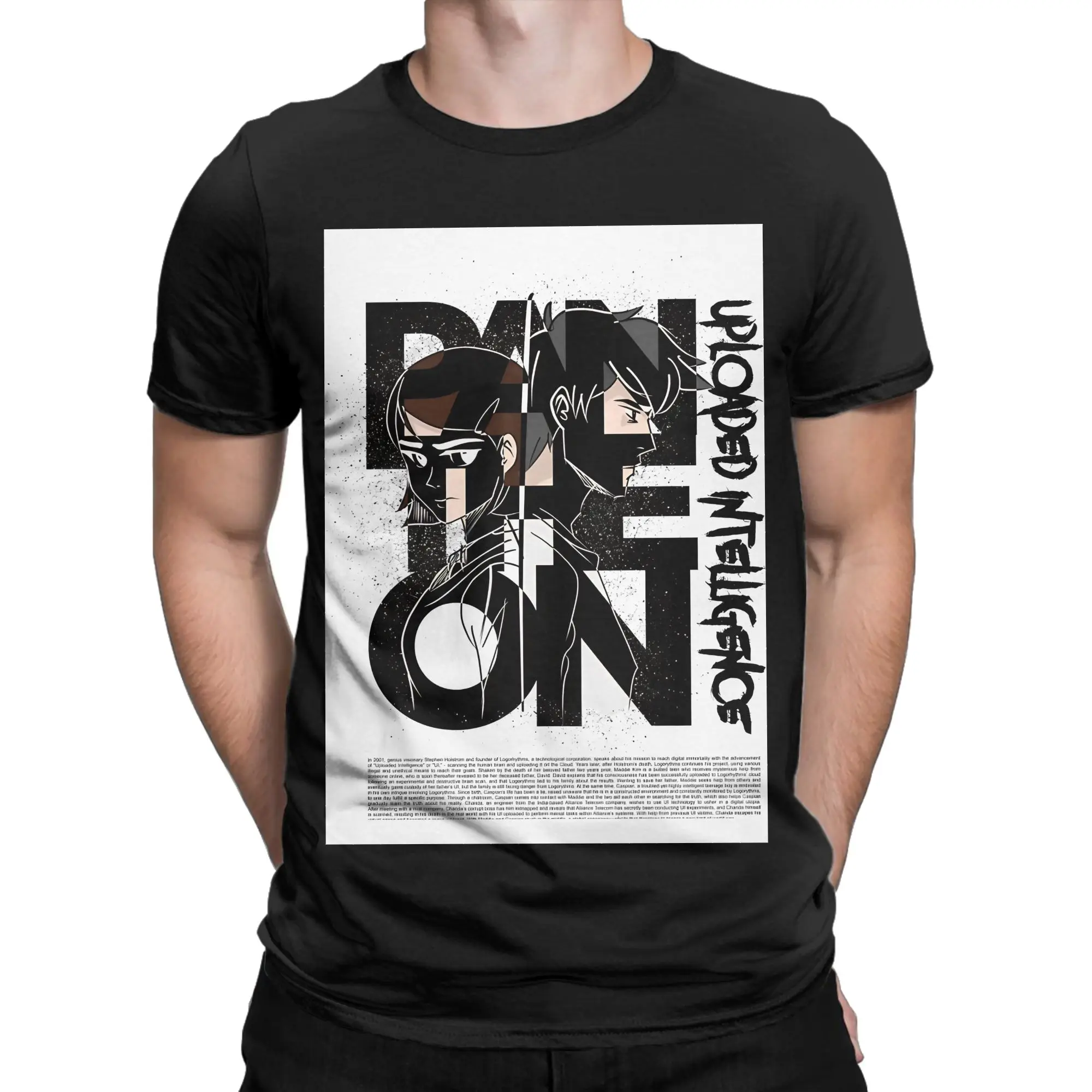 Uploaded Intelligence Colored Pantheon TV Show Classic Funny 100% Cotton T-Shirt Pantheon Tops Tees For Men