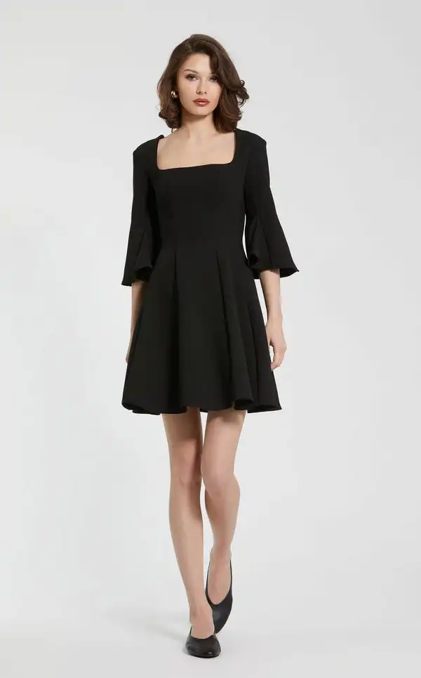 

Customized Classic Jersey Pleat A-line Square Neck Mini Dresses Bespoke Occasion Dresses Casual Simple Exquisite Sizes Available