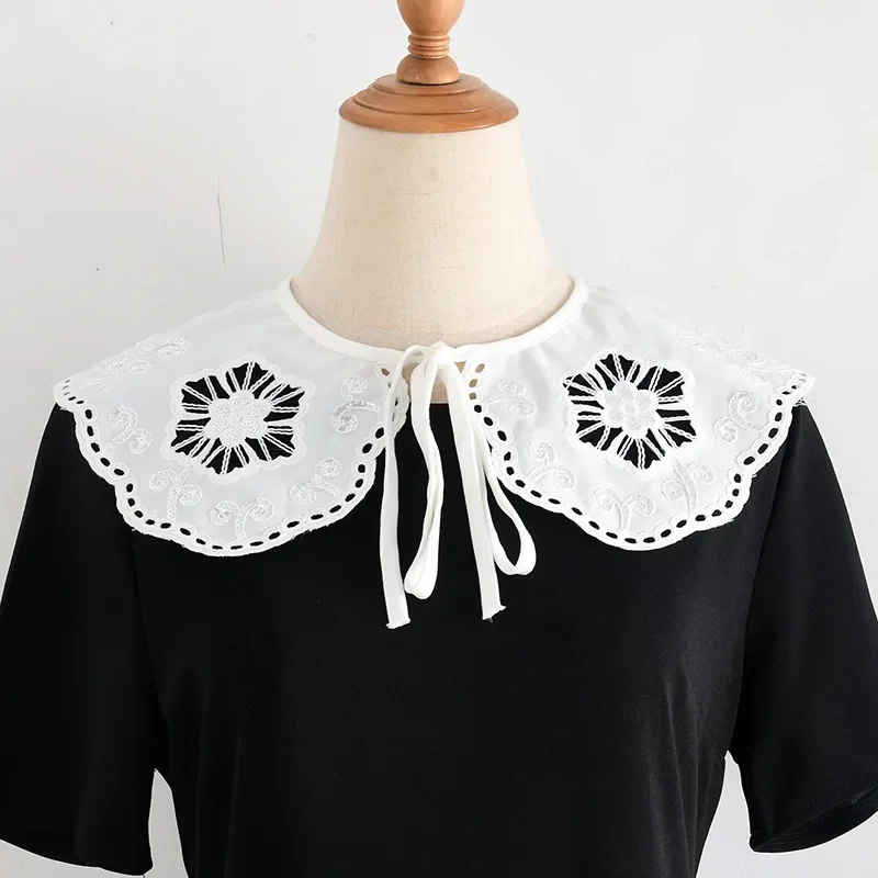Women White Formal Dress Fake Collar Shawl Female Removable Flase Collar Small Shawl Scarf Cape Bowknots Detachable Collars