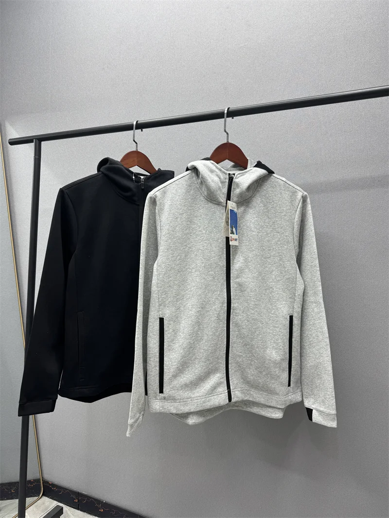 

Мужская модная толстовка-куртка из технологичной ткани для активного отдыха, с капюшоном и молнией, разноцветная, верхняя одежда