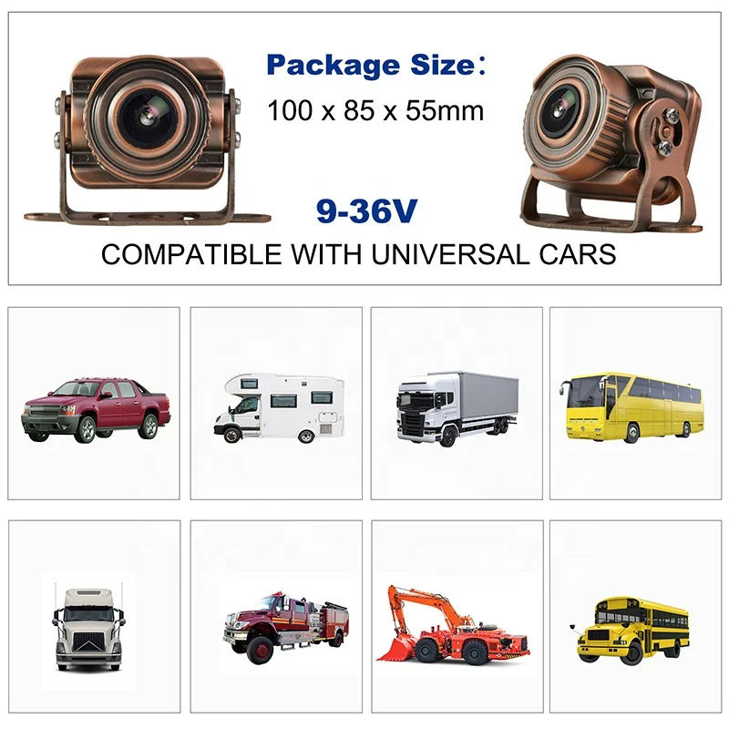Unique IP68 Waterproof 9-36V HD 1080P Night Vision Auto Electronics Security Camera for Truck Monitoring System
