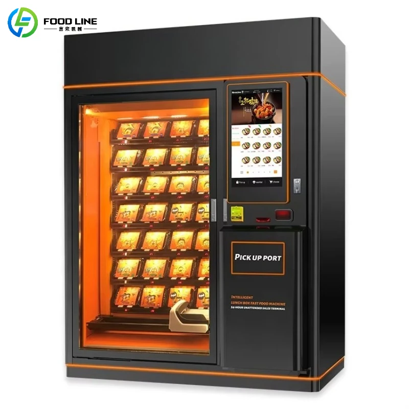 Instant Noodles Lunch Box Fast Hoot Food Snacks Drinks Automatic Vending Machine with Microwave Oven supplier Customized