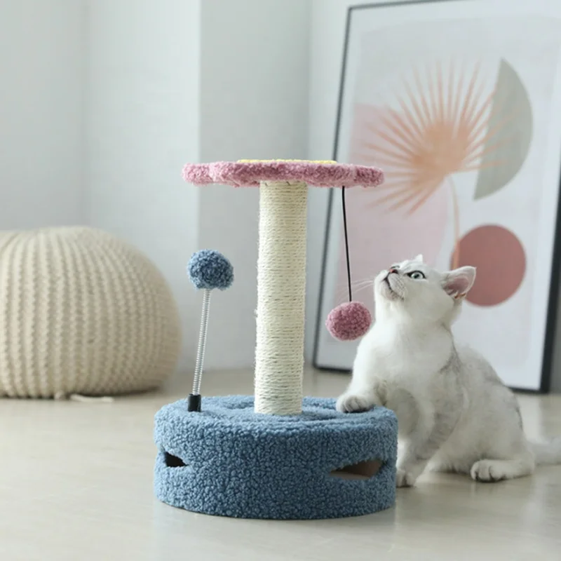 New Sunflower Cat Tree Tower Interactive Toy Small Cat Scratching Post Pet Plush Tower Houses sratcher Cat Tree