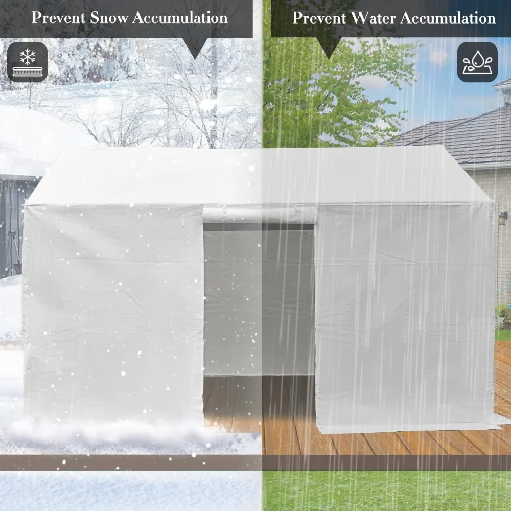 

12' x 14' Universal Winter Gazebo Cover, All Season Waterproof Enclosed Cover with Sidewalls & Ventilated Mesh Windows