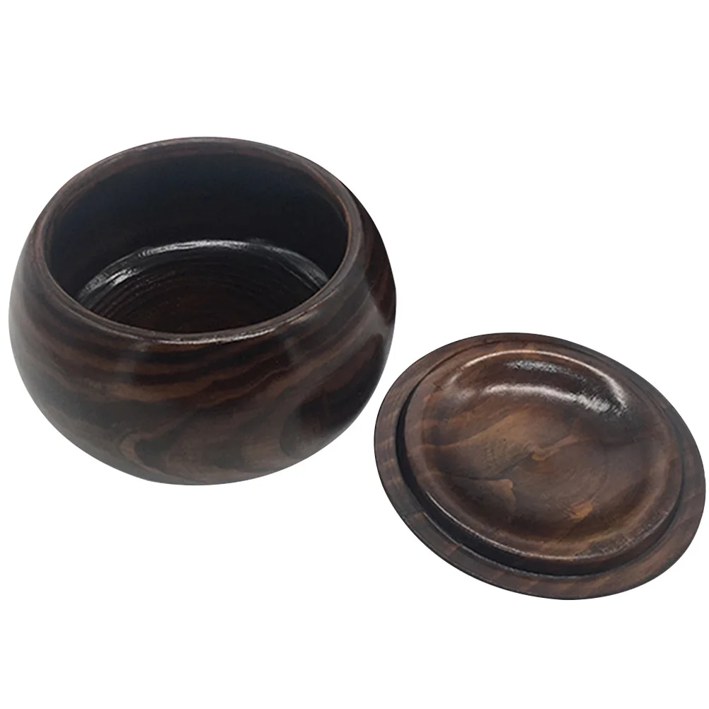 

Elegant Wooden Chess Pieces Box with Lid Go Game Storage Can Round Weiqi Bowl for Board Game Lovers Durable Craftsmanship Holder