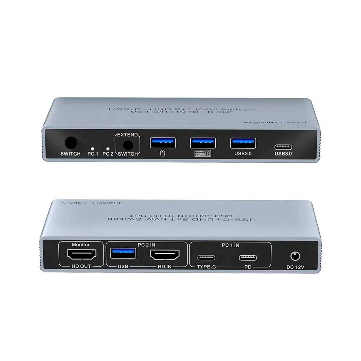 conmutador-kvm-xin828-usb-c-uhd-2x1-entrada-usb-c-hd-salida-hd-conmutador-kvm-doble-entrada-salida-dos-pc-comparten-un-monitor-teclado-y-raton