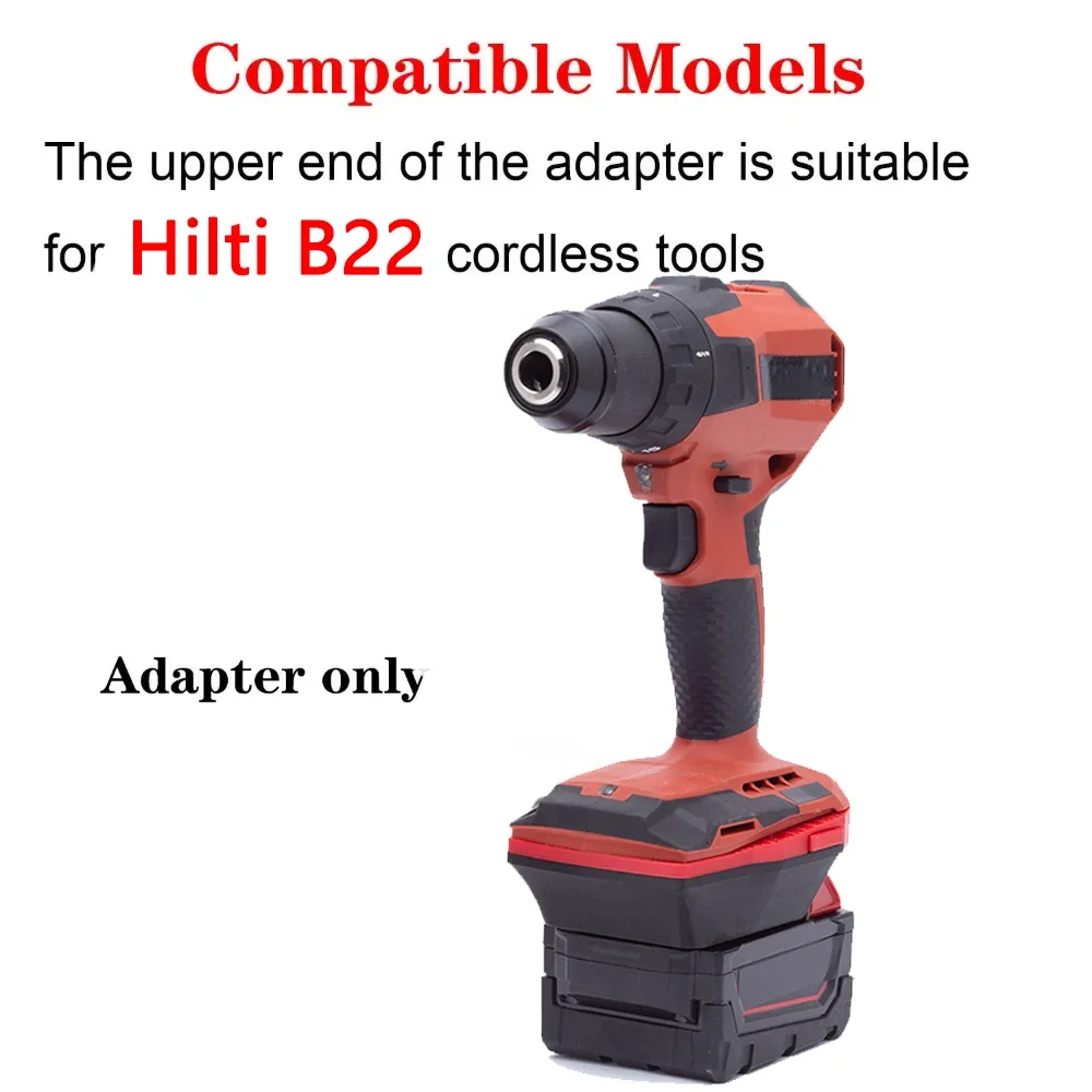 Imagem -02 - Adaptador de Bateria para Milwaukee Conversor de Bateria de Lítio 18v para Hilti Série B22 Power Drill Tool sem Baterias