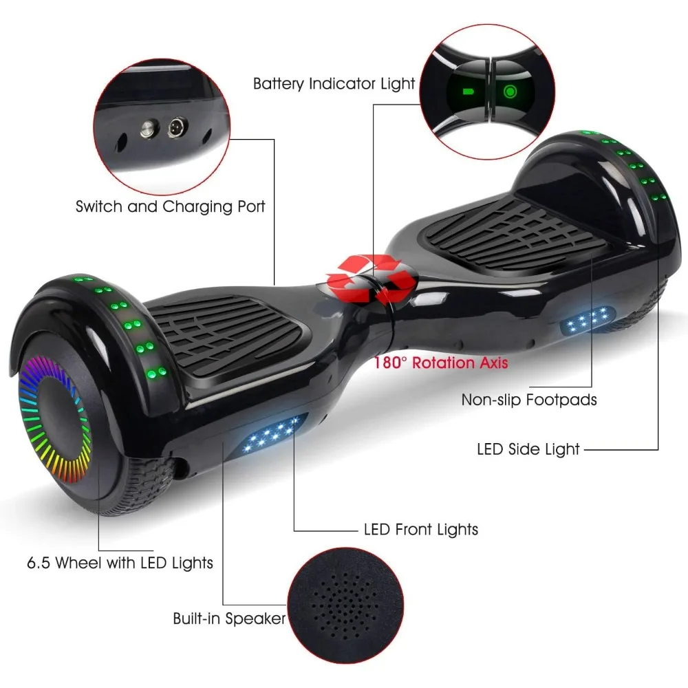 Hoverboard 6-12, 6.5 inch Self Balancing Hoverboard with LED Lights, hover boards for kids ages 6-12