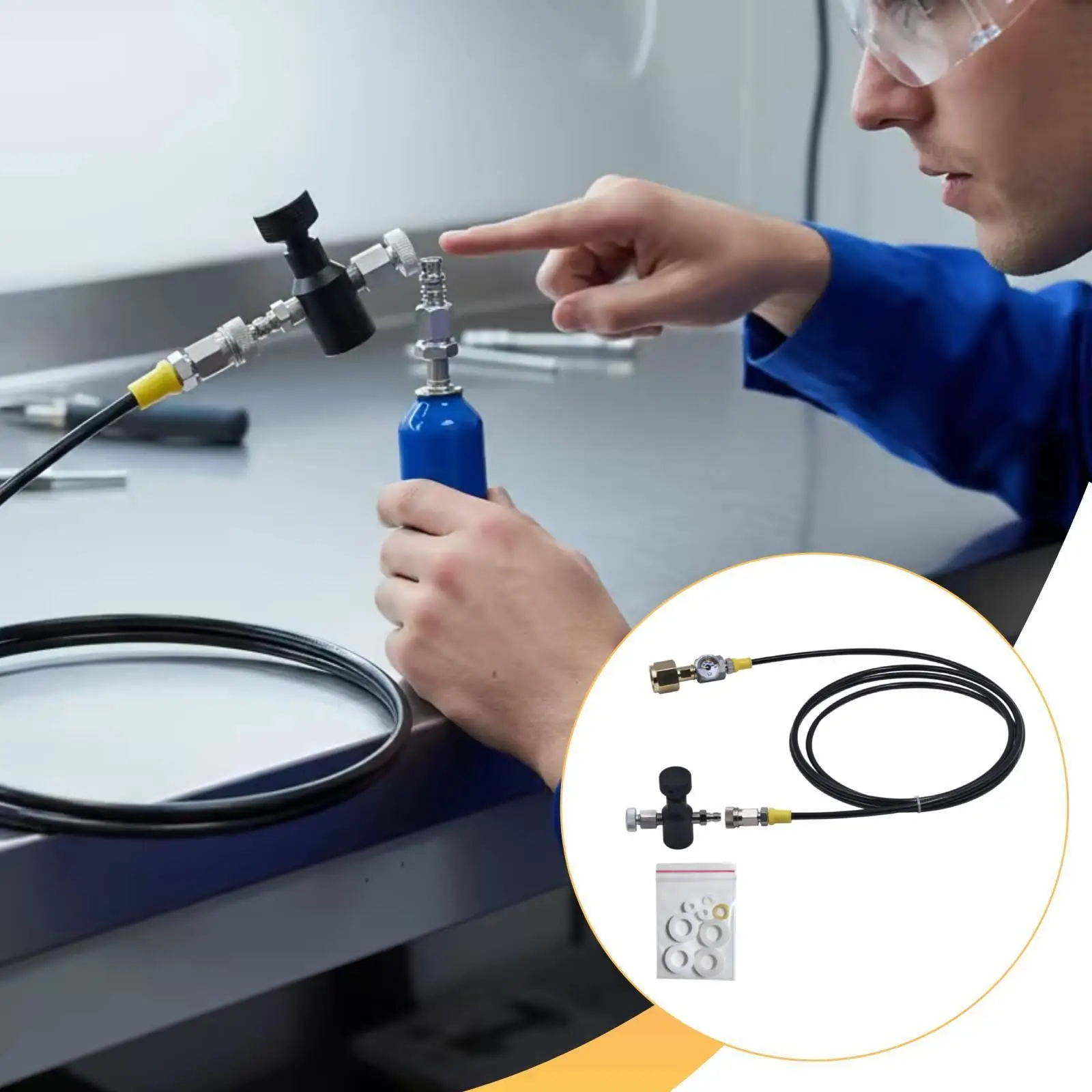 Carbonator Refill Adapter Connector Kit Fits TR21‐4 Small Bottles Accessory