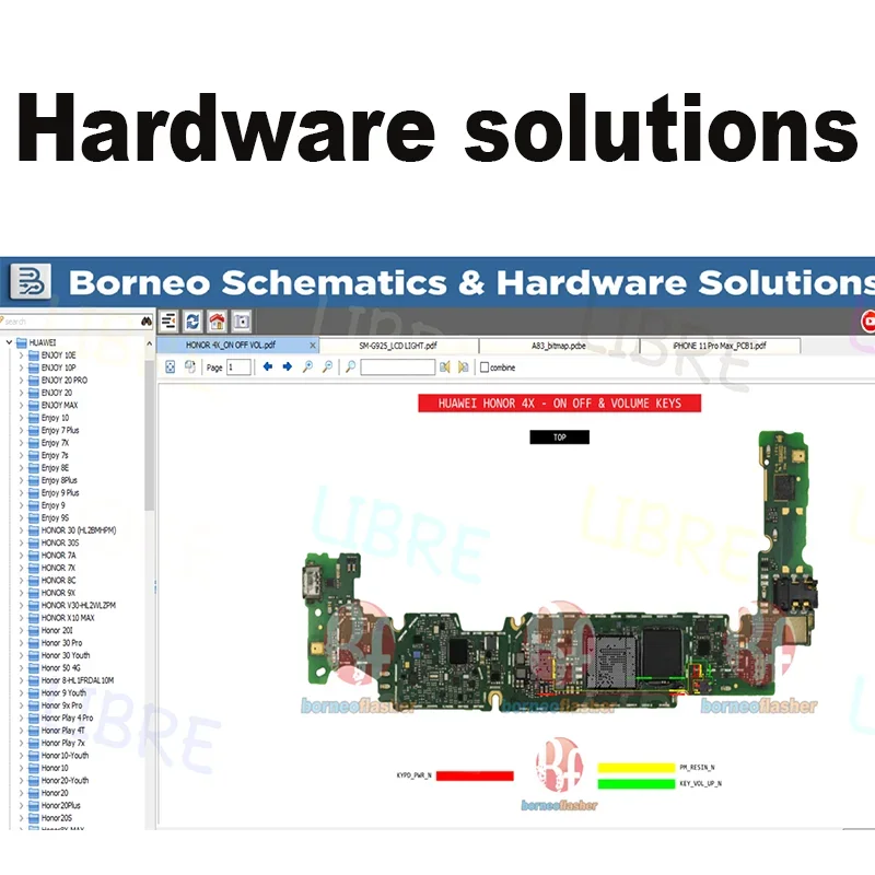 【365 Tage】Borneo Schematics Online Digital Code PCB Bitmaps für IPhone Huawei Samsung PCB Hardware Repair Solutions Tutorial