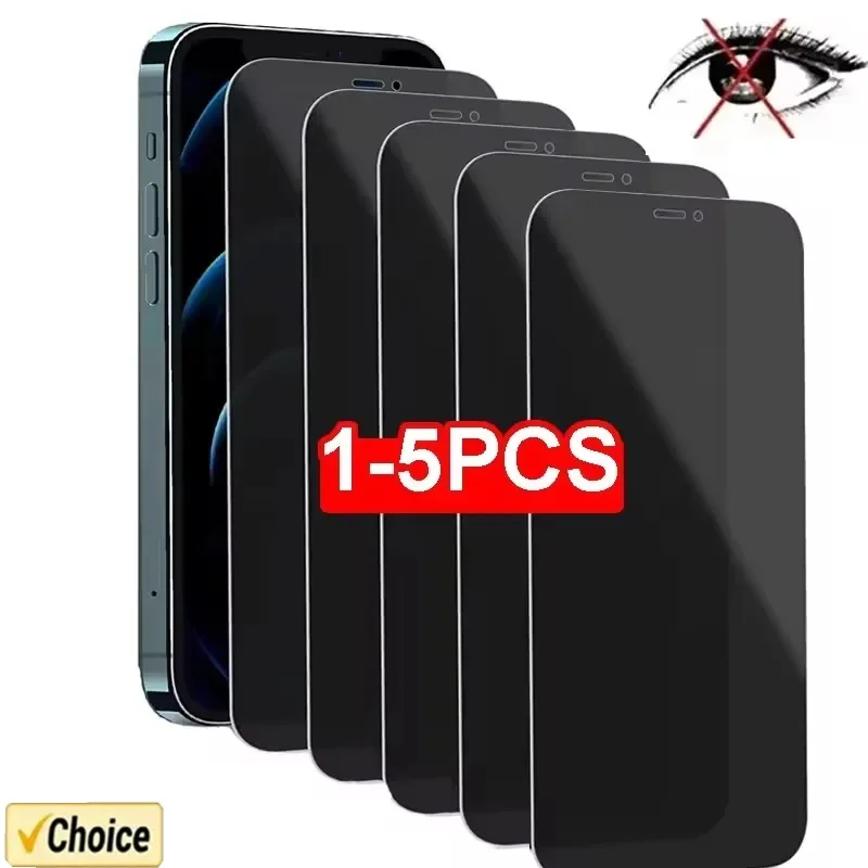 1-5 قطعة غطاء كامل حامي شاشة الخصوصية آيفون 16 11 12 13 14 17 برو ماكس مكافحة التجسس الزجاج آيفون 15 برو XR X XS ماكس