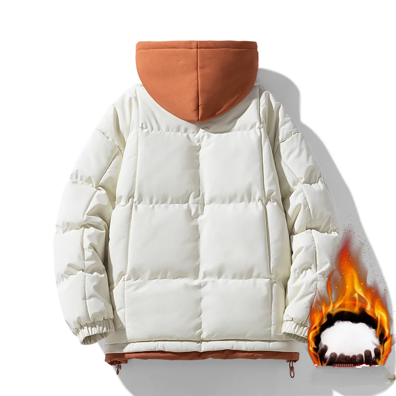 2023 Heren Capuchon Parka 'S Dikke Warme Heren Effen Kleur Modemerk Winterjas Casual Parka Damesmode Nieuwe Streetwear