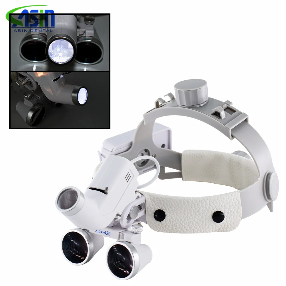 Dental Medical Light With 5W Headlight Focusing Light Point 2.5X And 3.5X Loupe Binocular Loupes LED Light Medical Headlamp