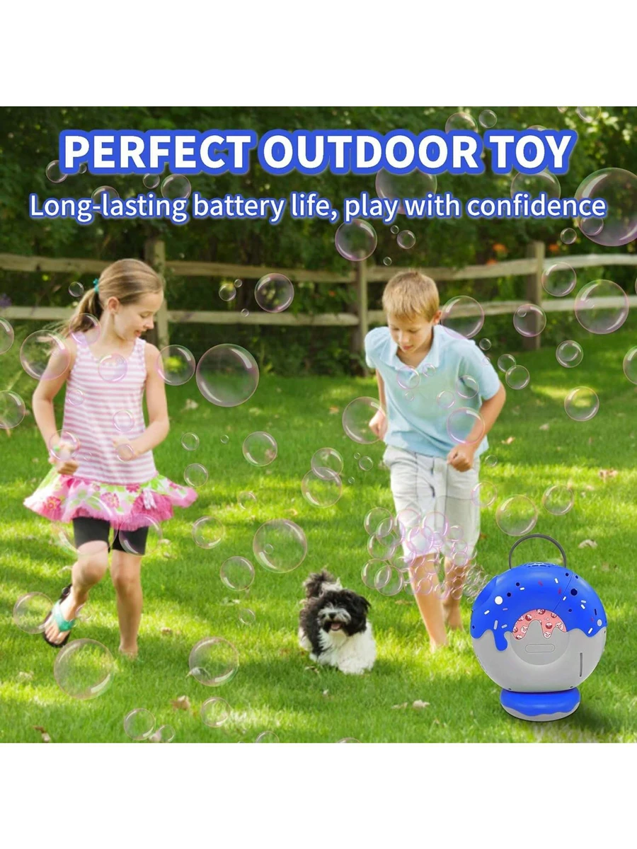 Seifenblasenmaschine für Kinder, automatischer Seifenblasenmacher mit großer Kapazität, 500 ml, mit Musik, wiederaufladbarer Akku, Seifenblasengebläse, Rot