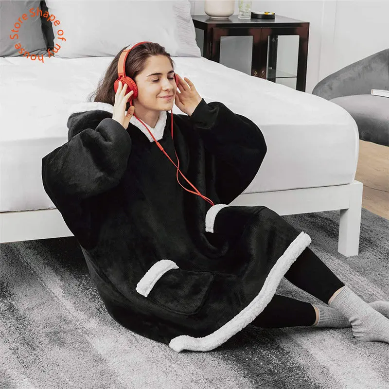 

New Oversize Hoodies Sweatshirt Women Winter Hoodies Blanket With Sleeves Pullover Oversize Women Hoody Sweatshirts for beds