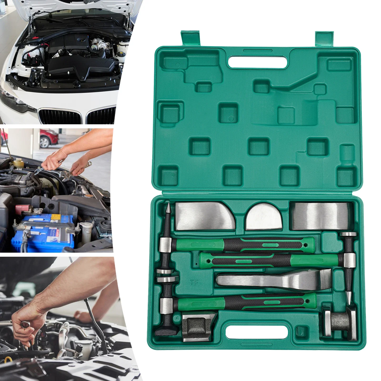 

Dent Repair Kit,9 PCS Sheet Metal Repair Tool Set,with Toolbox Hammer,for Car Dents,fridges,washing Machines,Mechanical Repair