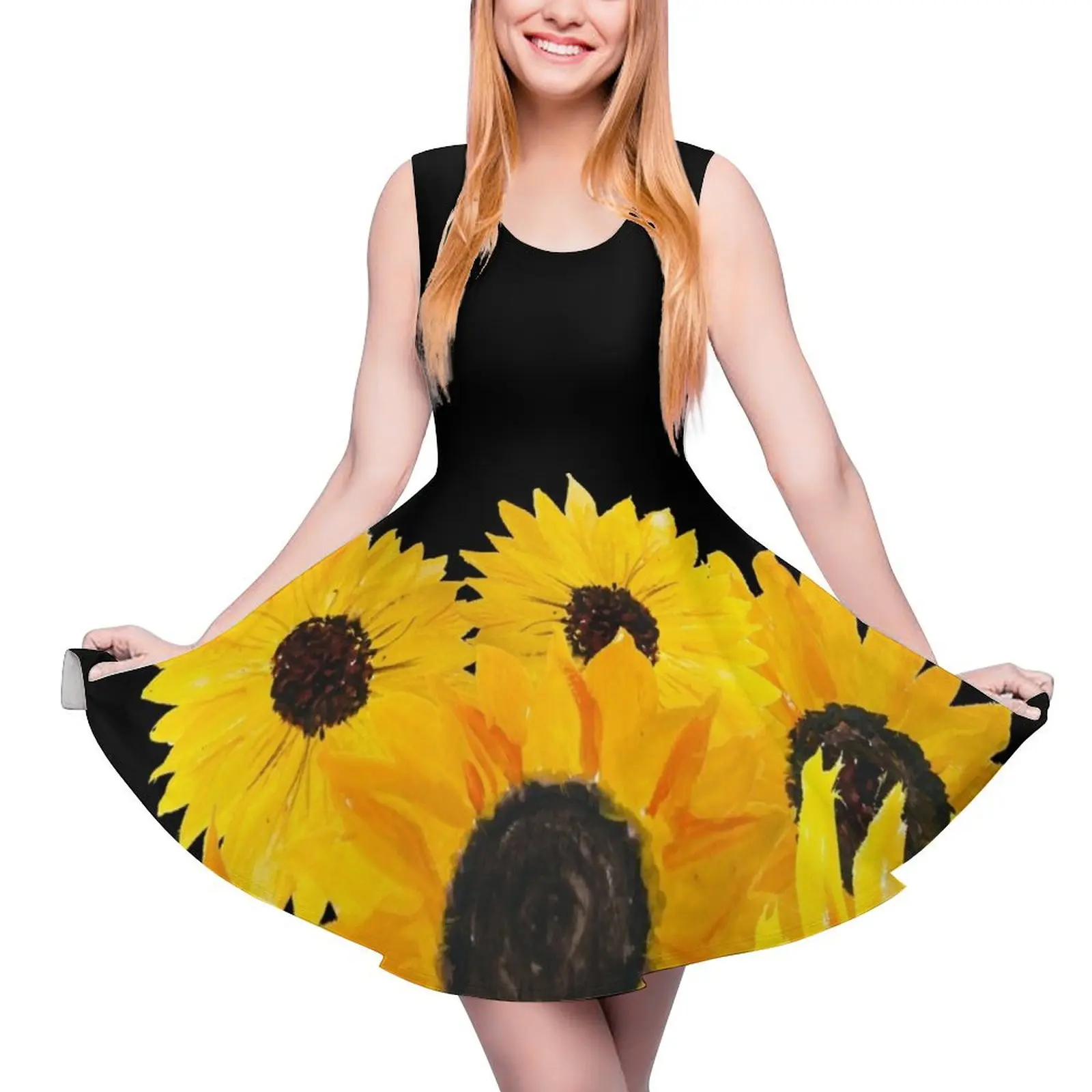 

Painted sunflower bouquet Sleeveless Dress ladies dresses for women 2024 beach dresses long sleeve dresses for womens