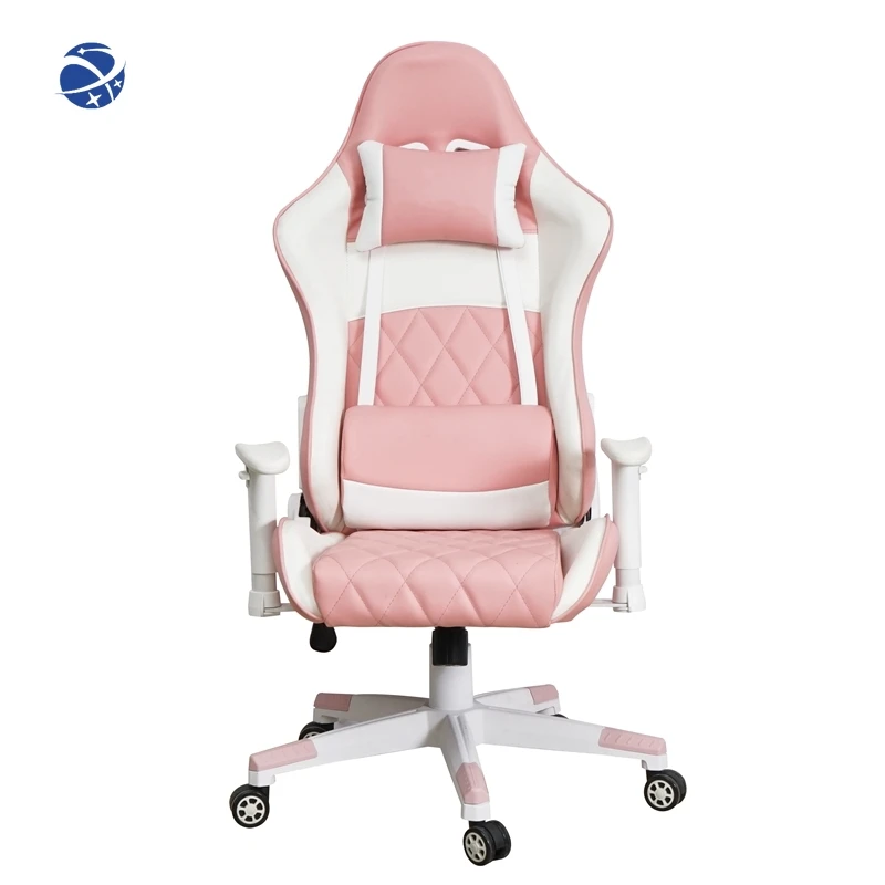 YYHC 2022 professional cheap 2D armchair custom computer sillas gamer PC pink gaming chair