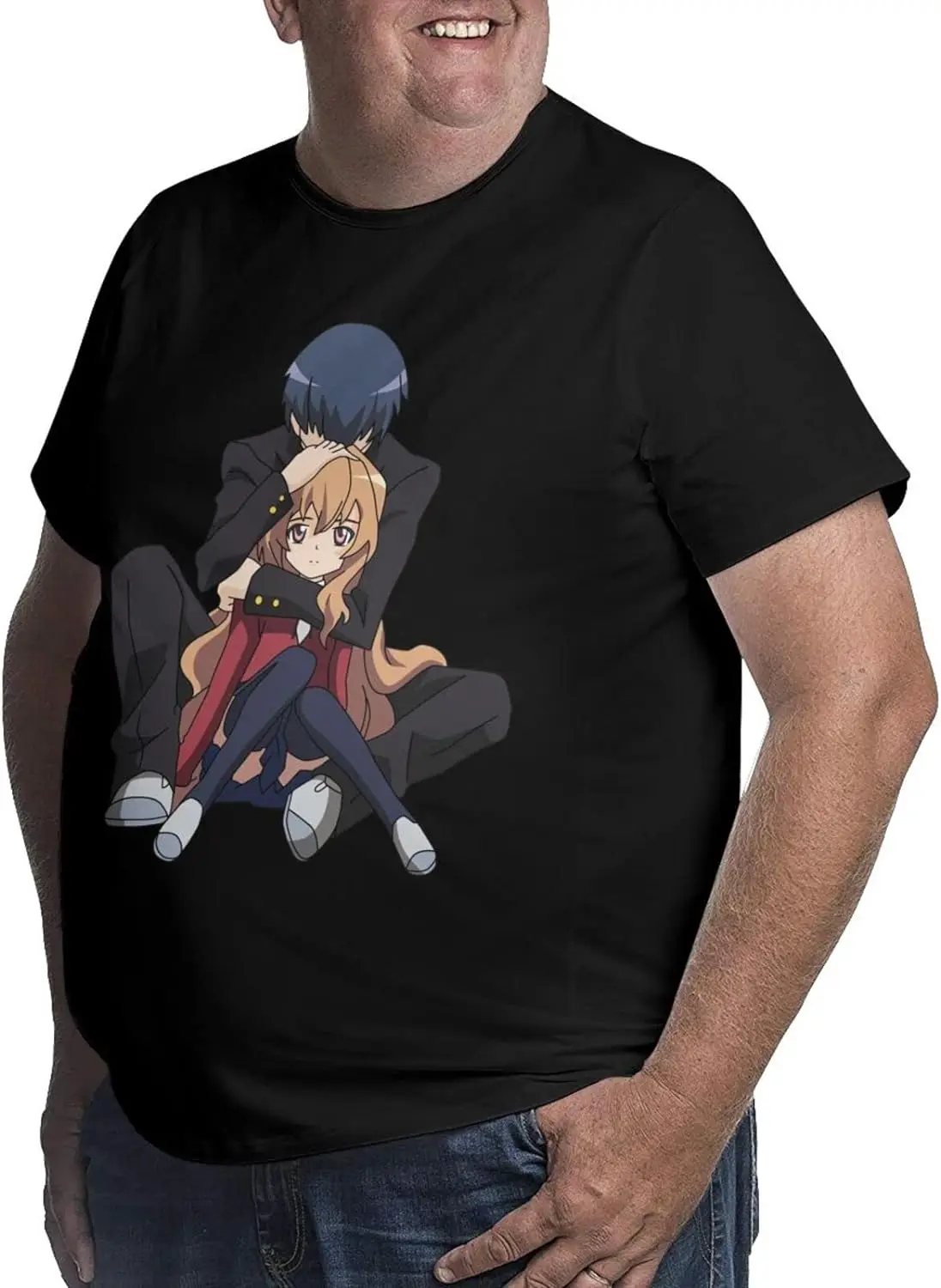 Anime Big Size Boy's T Shirt Toradora Round Neck Short-Sleeve Tee Tops Custom Tees Shirts