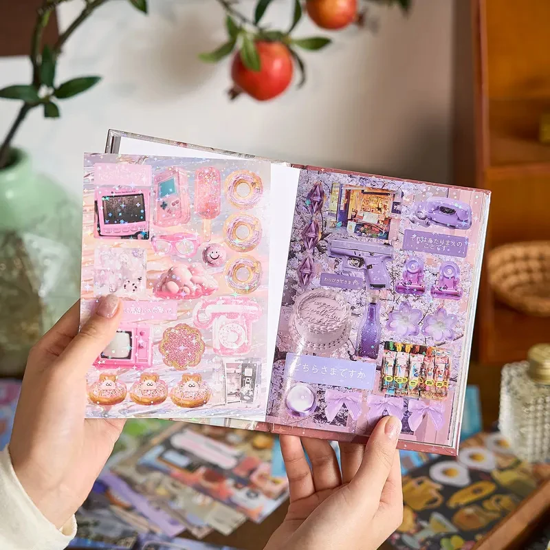 45 Stück/Set PET-Aufkleberbuch, Retro-Cartoon, dekorativ, handgefertigt, Scrapbooking-Material, Tagebuch, japanische Schreibwaren