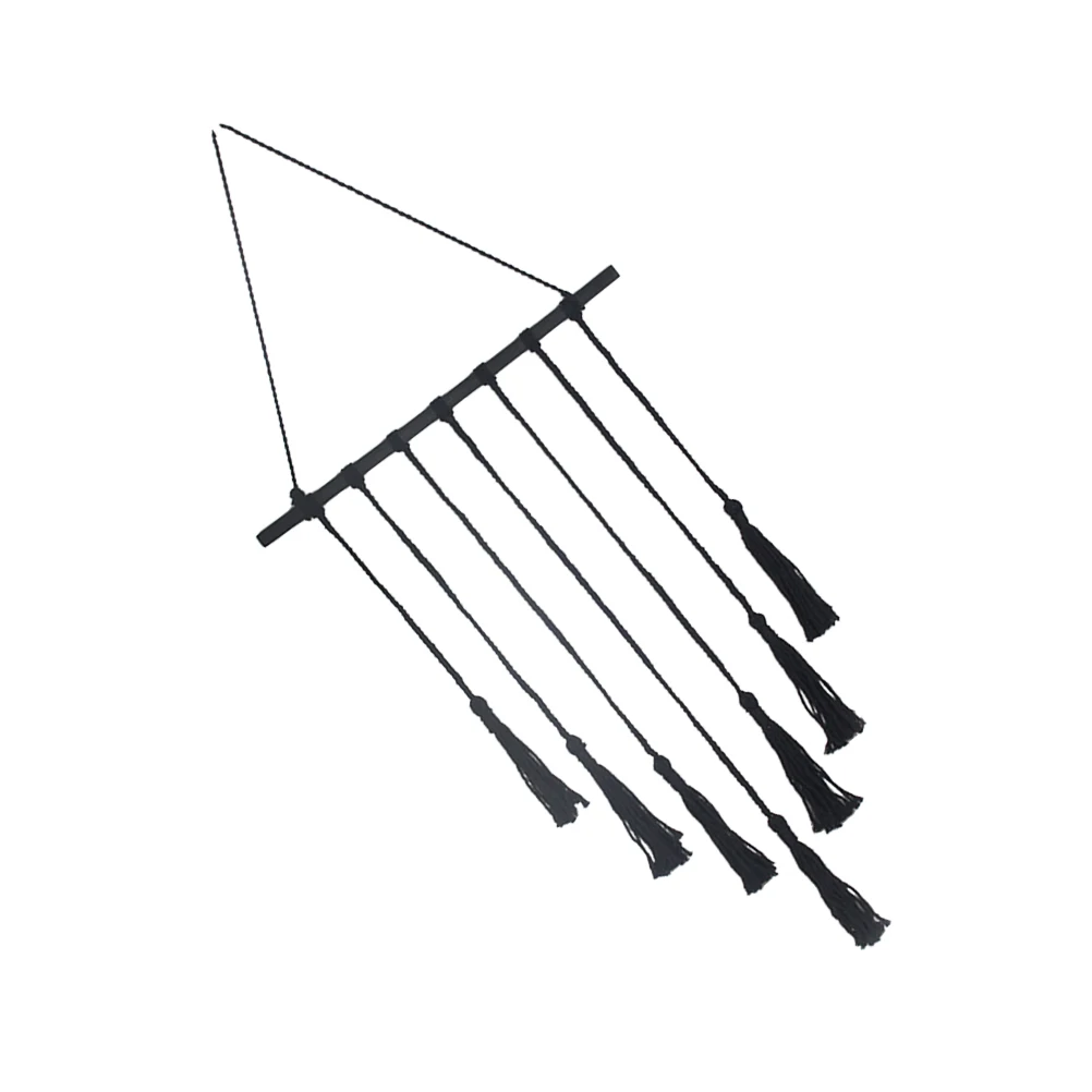 ديكور مكرامية معلق على الحائط مع مشبك عرض يدوي للصور، شماعة خشبية #4