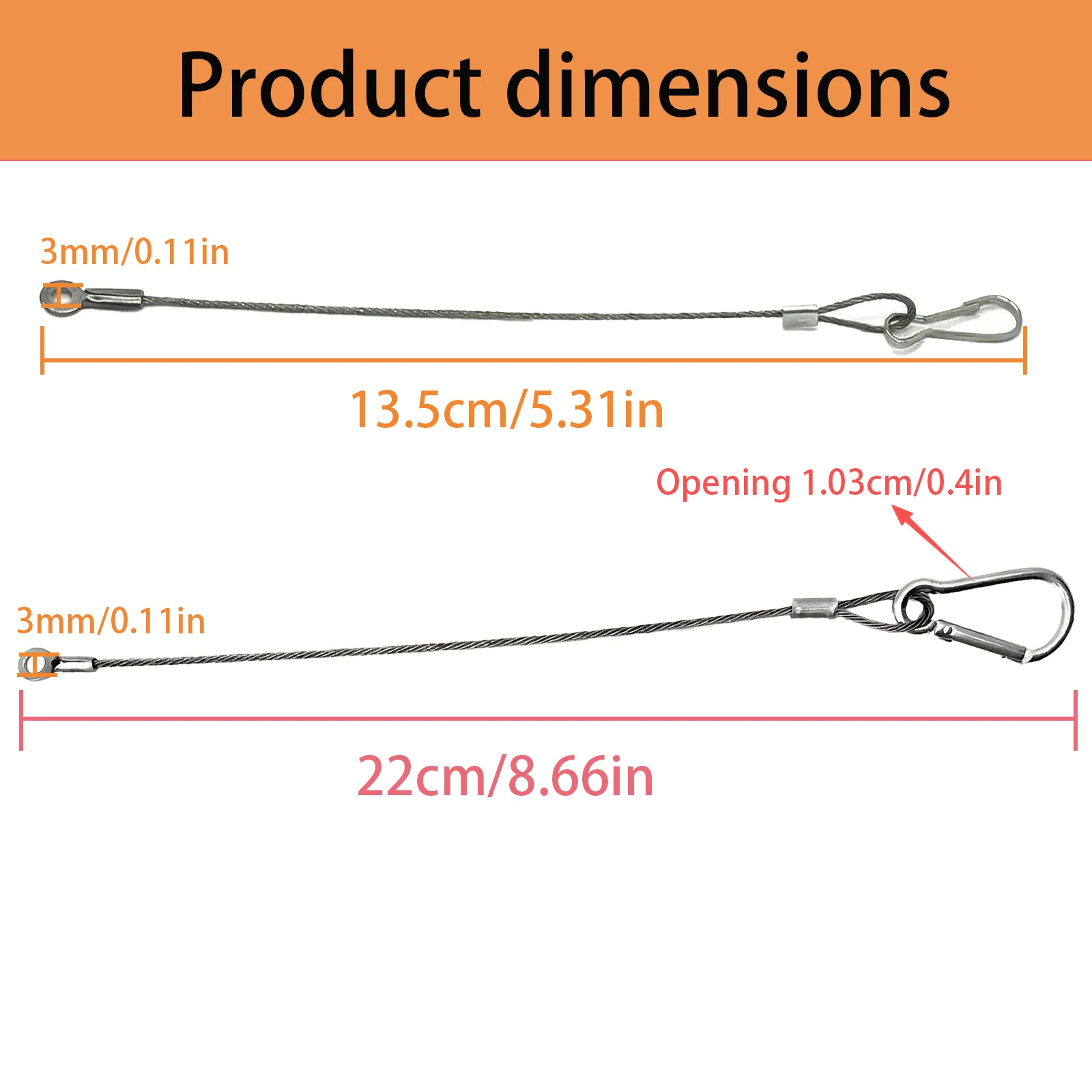 Safety Cable Kit,Stainless Steel Lanyard with Carabiner for Anti-Theft & Hanging,Security Wire Rope for Incubator,Insulated Box