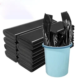 Home Black Plastic Bag 100/200 pcs Handle Recycling Garbage Detach Trash Can Large Capacity Mart Kitchen garbage bags 32*52cm