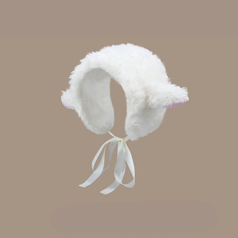 Japanese Kawaii HairBand Y2K Sweet Lolita Lamb Hair Autumn and Winter Warm Ear Protection HairBands for Women Ear Beanies