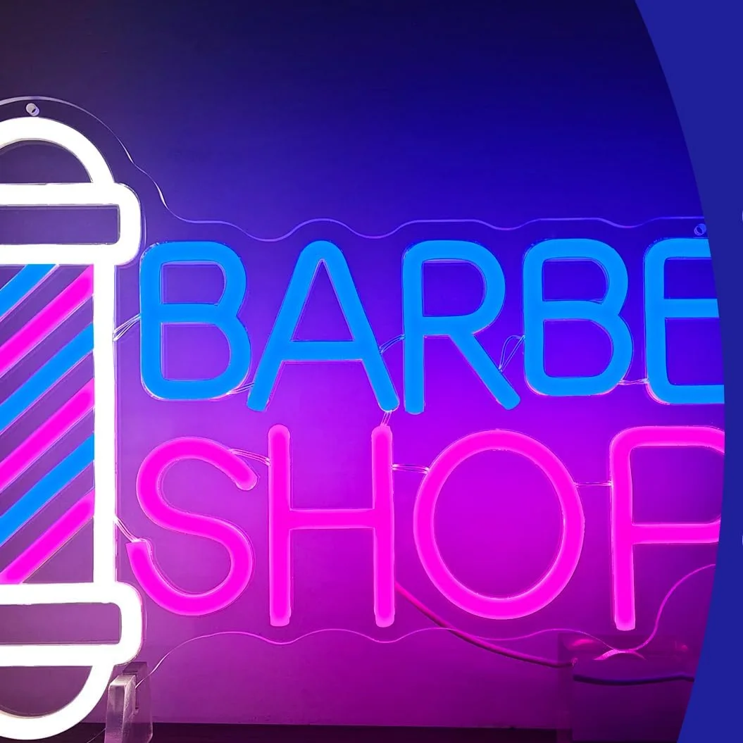 Barber Neon Sign For Shop Hair Salon Decor LED Light Up Sign For Wall Decor Business Neon Light Holiday Gift For Hairdresser