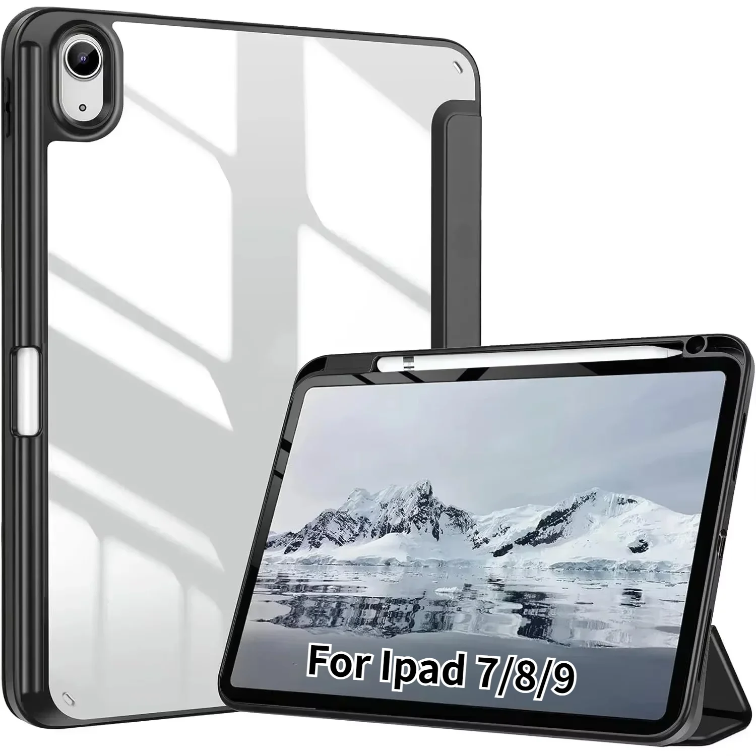 Case for IPad 9th/8th/7th Generation Case 10.2 Inch, Slim Smart Tablet Cover with Translucent Hard Shell Back, Auto Sleep/Wake