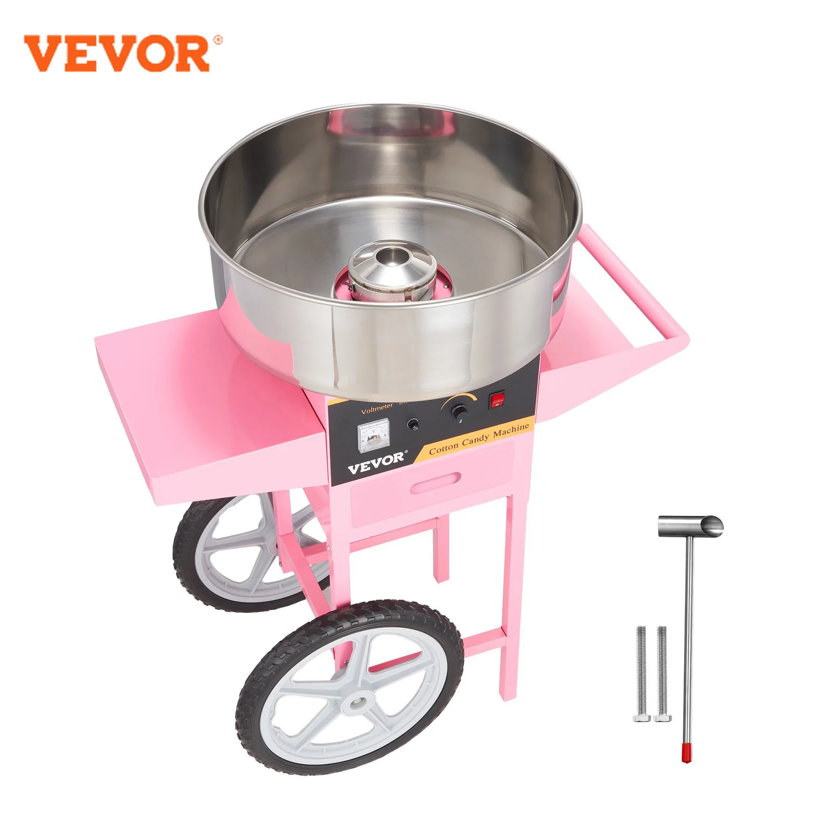 

VEVOR red commercial candy machine with cart 220V stainless steel electric candy machine with cart suitable for various parties