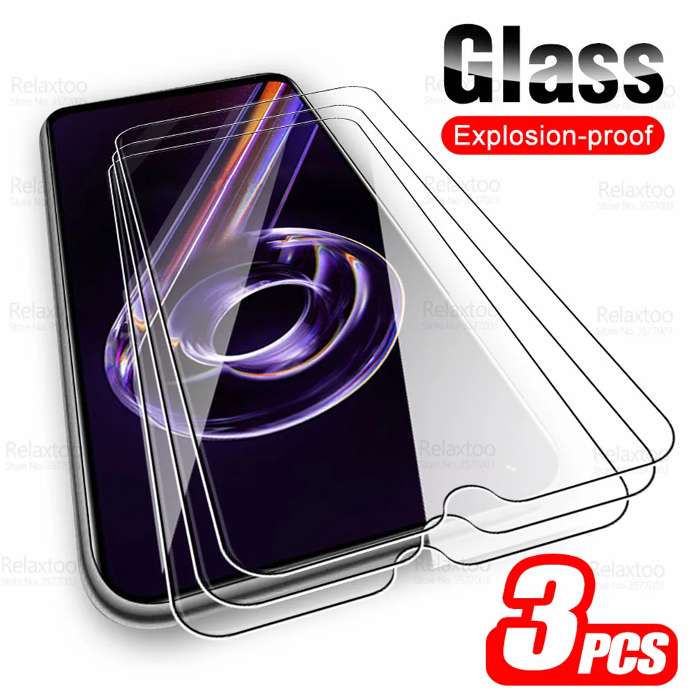 3Pcs Protective Glass For Realme 9 Pro Plus 8 7 6 9i C3 C11 C12 C15 C17 C21 C20 C25 C35 GT Neo 2 GT2 Neo2 Screen Protector Film