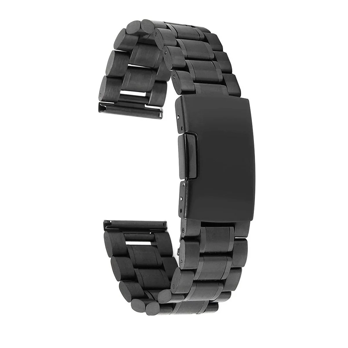 

2pcs 24Mm Stainless Steel Watch Band Strap Straight End Black Solid Links Bracelet For Replacement Fit Men Women 24Mm Stainless