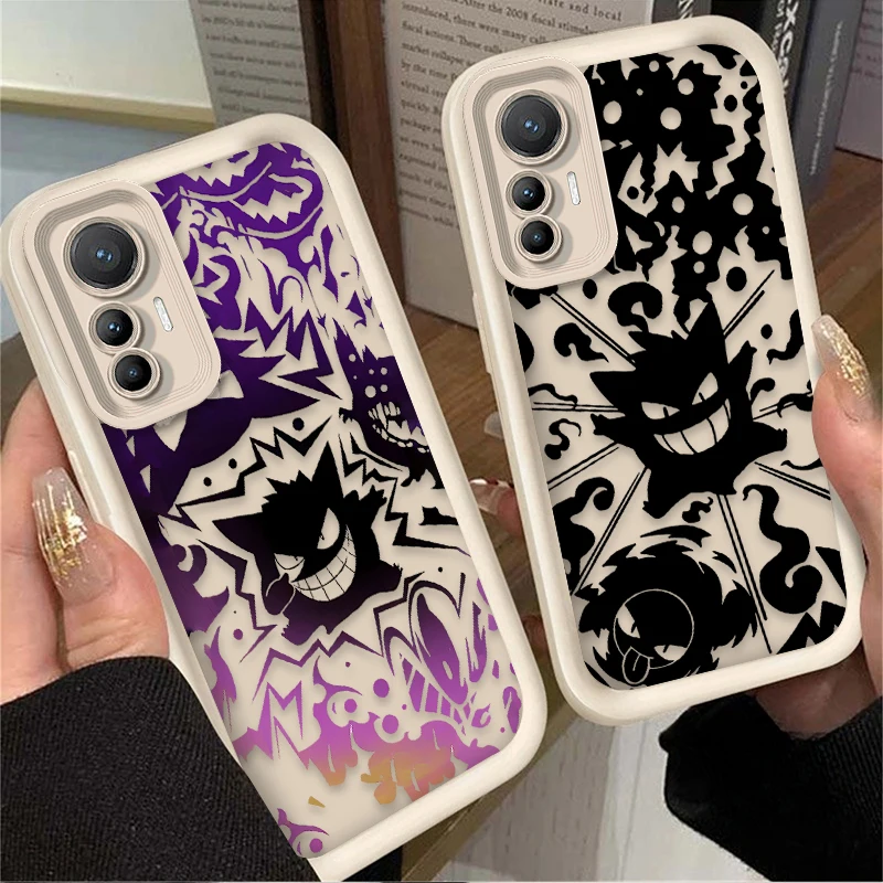 Luxury P-Pokemon Gengar Case for Xiaomi POCO F6 X6 X5 X4 GT X3 NFC F3 F4 F5 M6 Pro 4G M5S C65 Mi 13T 12T 11T 13 12 11 Lite 5G NE