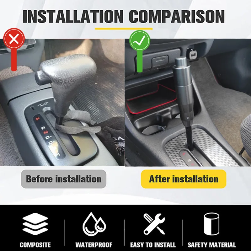 Verbessern Sie Ihr Auto mit dem Schaltknauf mit dem Druckknopf. Der automatisch modifizierte Schaltknauf aus Metall passt für die meisten Autos