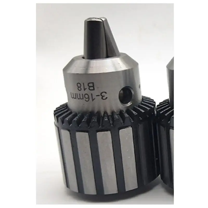A84X-B18 Steel Shell Taper Drill Chuck Without Thread Spanner 3-16Mm Spanner Chuck Heavy Duty Metal Swivel Clamp Drill Chuck