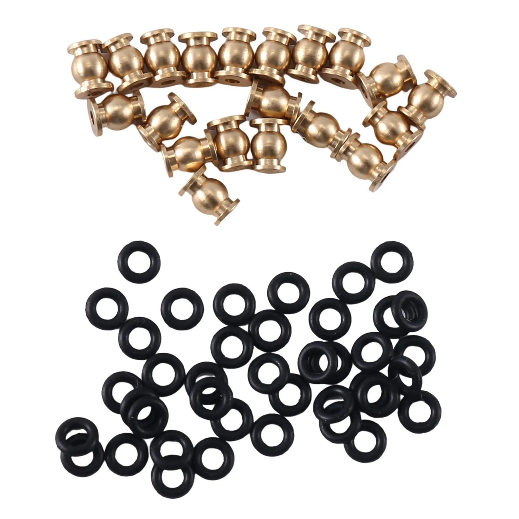 20pcs Brass Shock Links Joint Balls Pivot Balls with O-rings For 1/24 RC Crawler Car Axial SCX24 Upgrade Parts