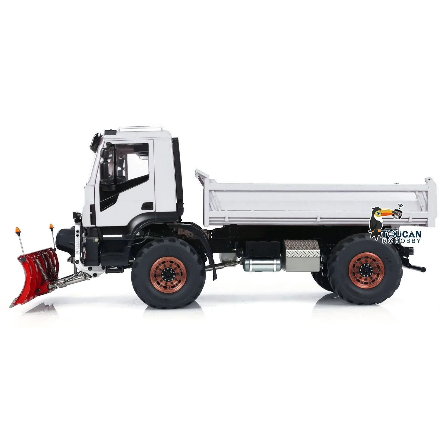 4x4 RC Hydraulic 1/14 Metal Dumper Truck with Snow Shovel Sound Light System ST8 Remote Control Tipper Car Model RC Toy  TH23796