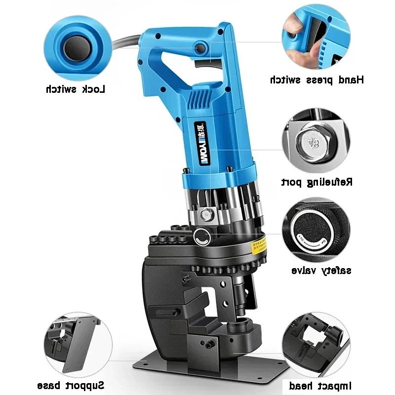 B-M Hydraulic Piercing Press Portable Electric  Punching Machine Angle Rechargeable Lithium Battery Angle Steel& Channel Steel