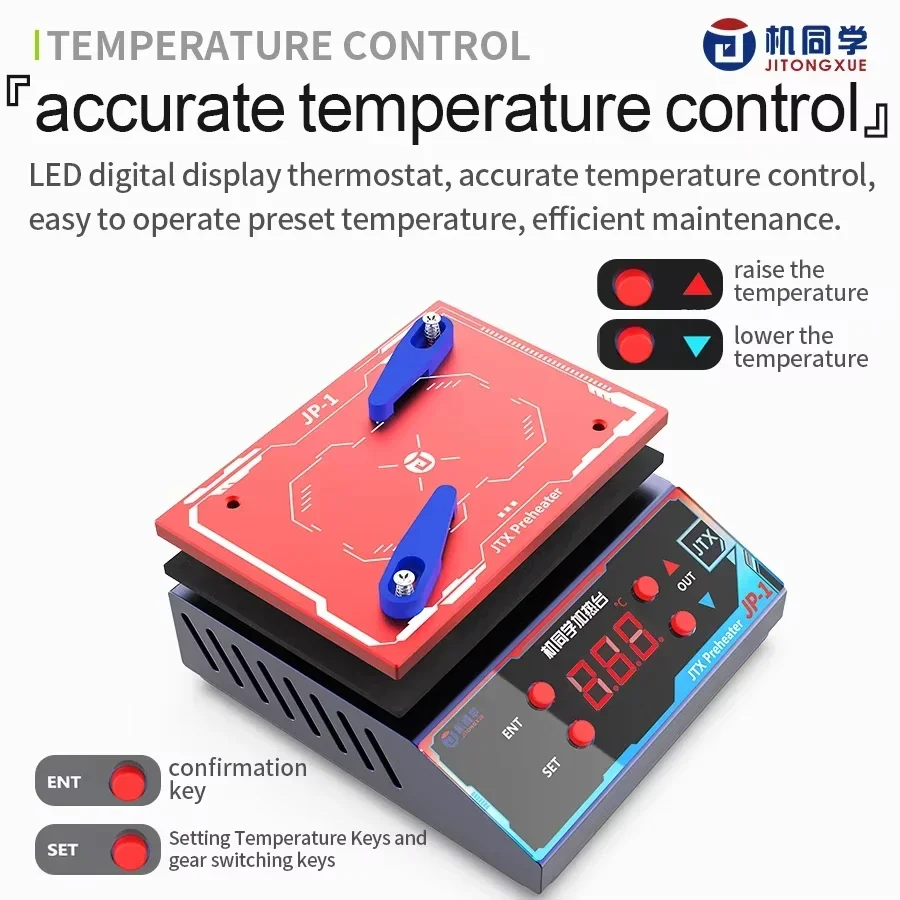 JTX JP-1 Uniwersalna termostatyczna platforma do podgrzewania warstwowego dla iPhone X-16 Pro Max Android PCB Warstwowe narzędzie do czyszczenia kleju — zdjęcie 5
