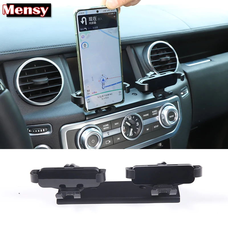 

Aluminum Alloy Car Interior Navigation Screen Front Phone Holder GPS Bracket Accessories For Land Rover Discovery 4 2010-2016