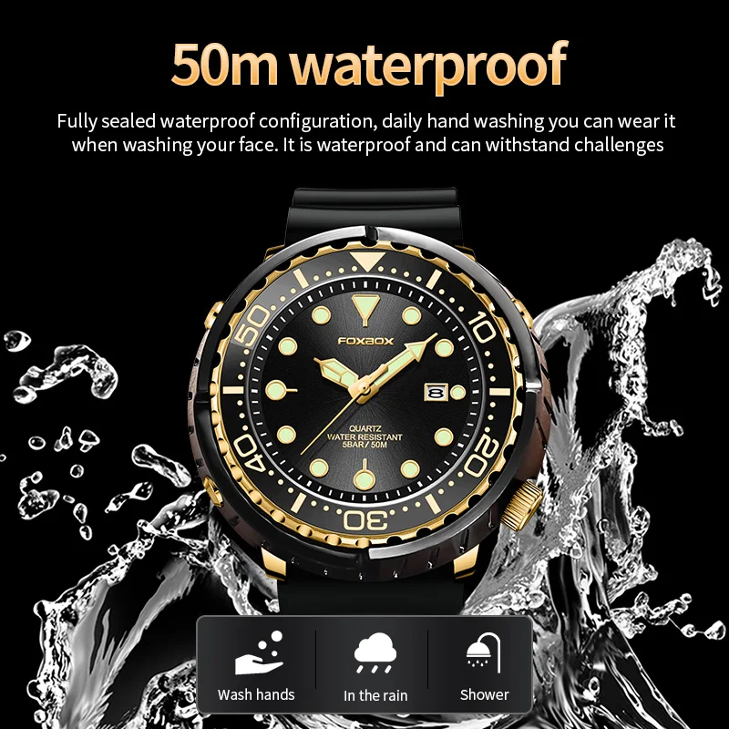 LIGE Fashion Diver Watch Men Top Brand Luxury 50ATM Waterproof Date Clock Sport Watches Mens Quartz Wristwatch Relogio Masculino