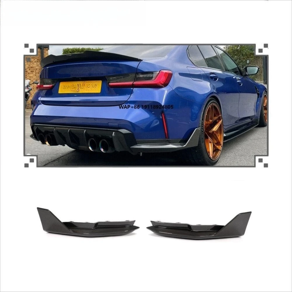 

Fits for G80 M3 Sedan 2021UP Dry Carbon Fiber Rear Bumper Splitters Canard Fins